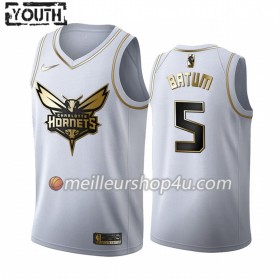 Maillot Basket Enfant Charlotte Hornets Nicolas Batum 5 2019-20 Nike Blanc Golden Edition Swingman